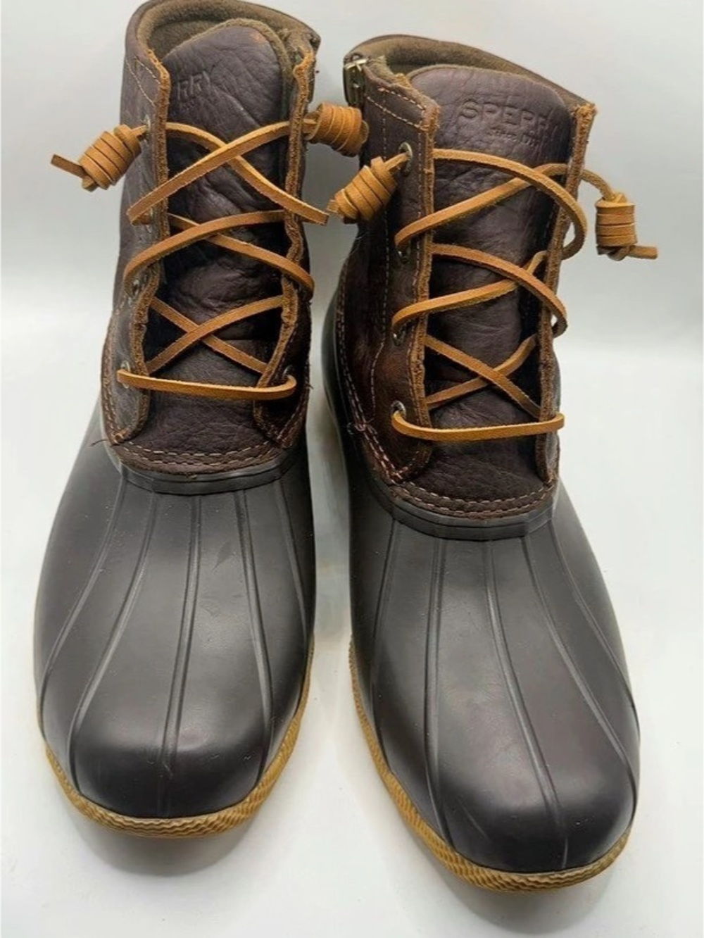 Sperry Top-Sider Saltwater Duck Boots - Women's Size 9 - Brown/Dark Gray - NWOT